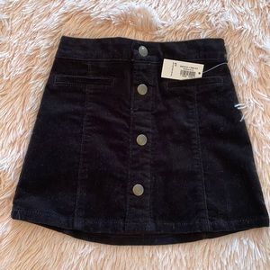 Old Navy Girls Corduroy Black Skirt NEW